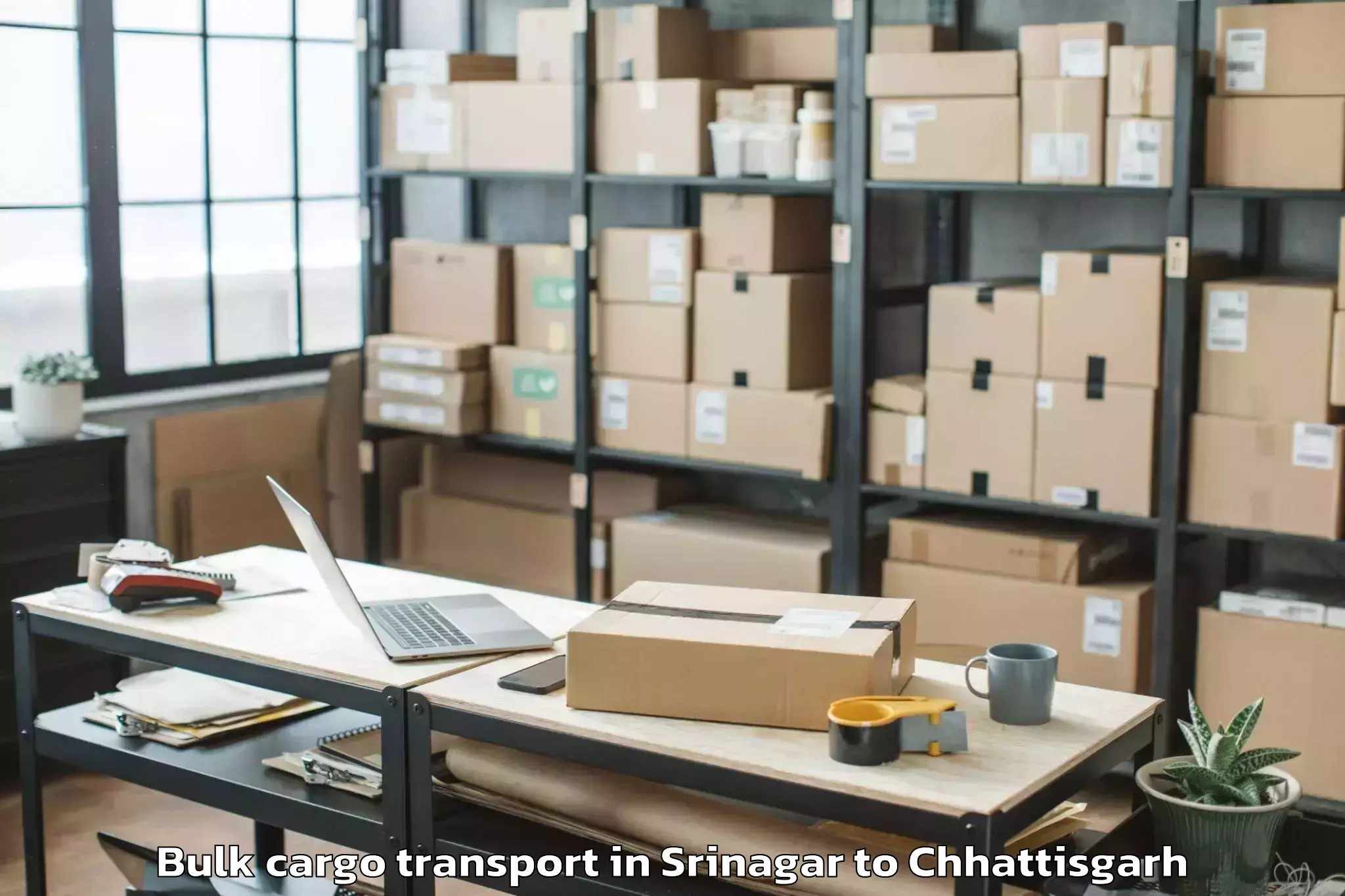 Efficient Srinagar to Dhamtari Bulk Cargo Transport